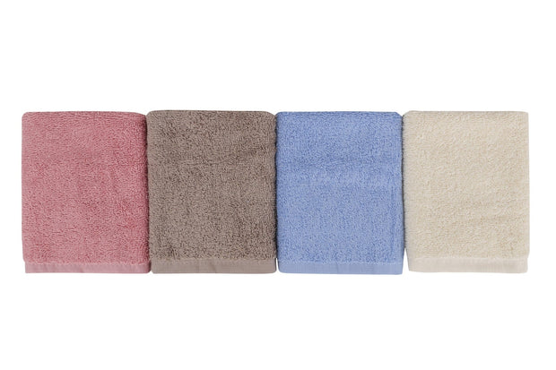 Set di 4 asciugamani cotone Beverly Hills Polo Club Alinda Rock V15 Multicolore, 30 x 30 cm (4)