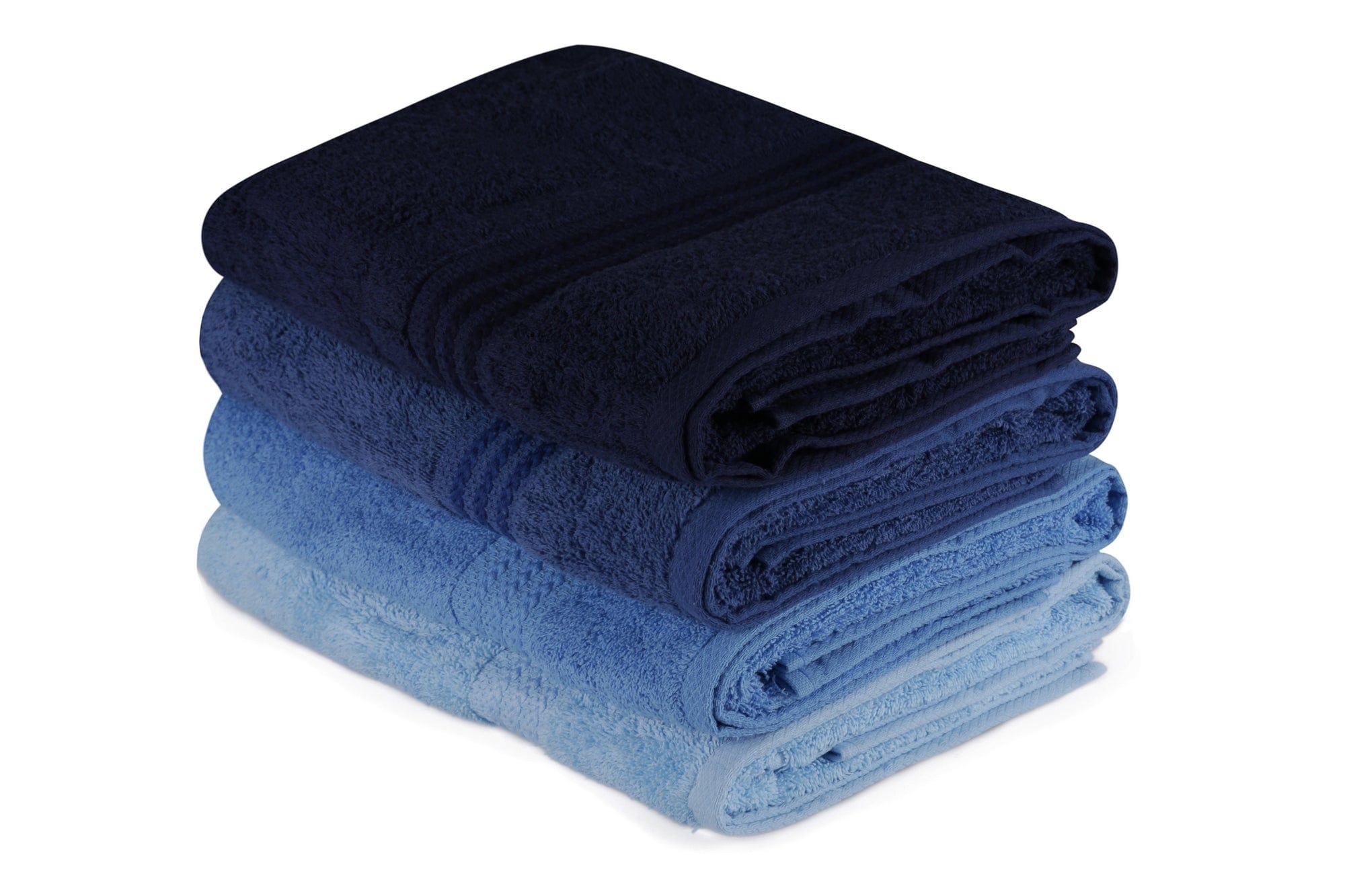 Set di 4 asciugamani cotone Rainbow Blu, 70 x 140 cm