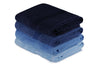 Set di 4 asciugamani cotone Rainbow Blu, 70 x 140 cm
