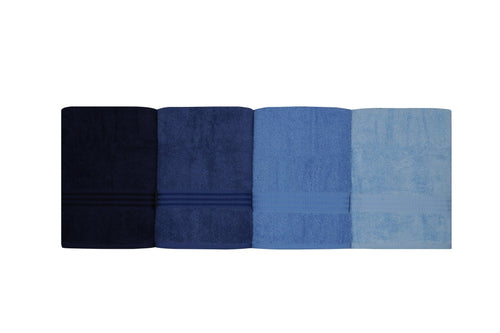 Set di 4 asciugamani cotone Rainbow Blu, 70 x 140 cm (1)