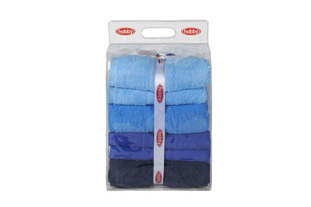 Set di 4 asciugamani cotone Rainbow Blu, 70 x 140 cm (3)