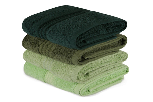 Set di 4 asciugamani cotone Rainbow Verde, 50 x 90 cm