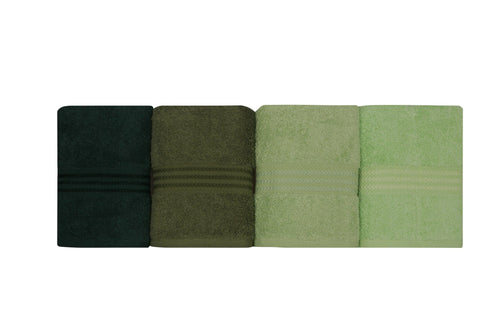 Set di 4 asciugamani cotone Rainbow Verde, 50 x 90 cm (1)