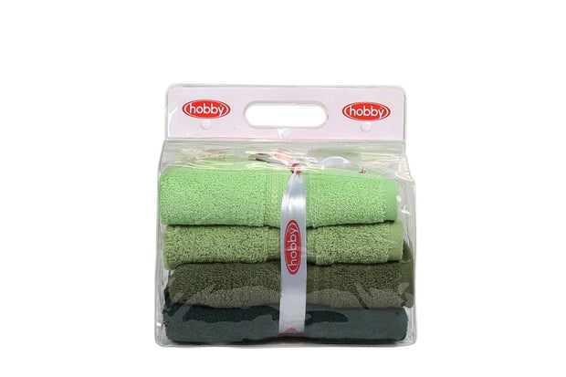 Set di 4 asciugamani cotone Rainbow Verde, 50 x 90 cm (4)