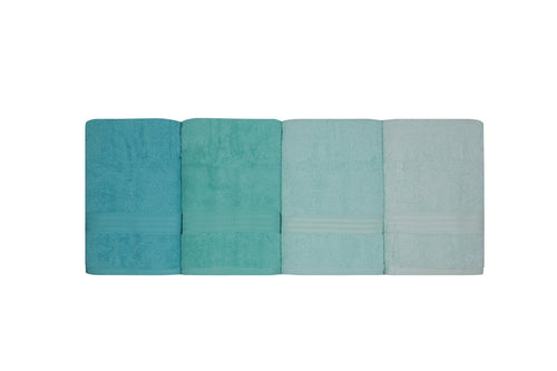 Set di 4 asciugamani cotone Rainbow Verde, 70 x 140 cm (1)
