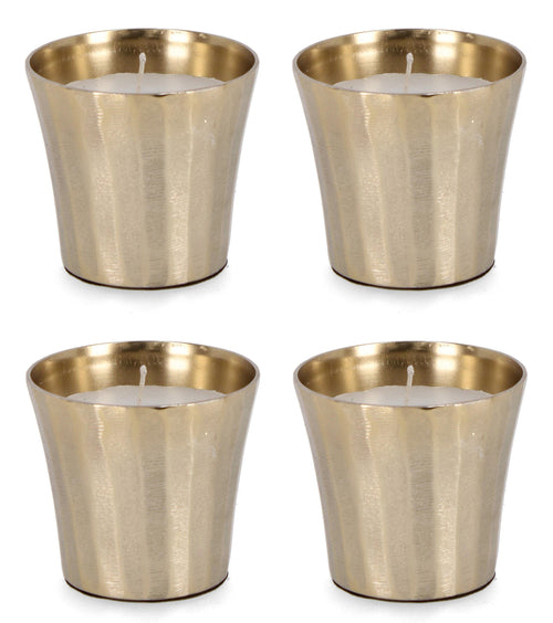 Bizzotto Set di 4 candele decorative Chisel Round A Oro