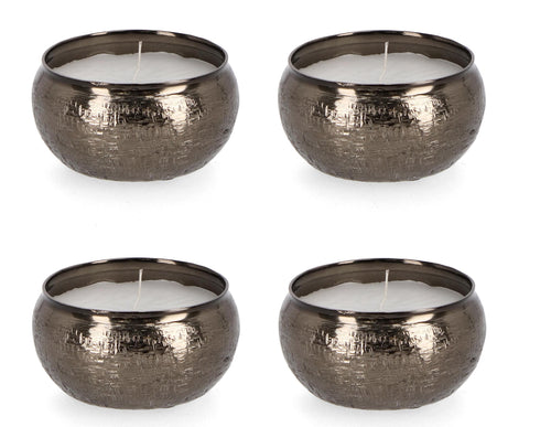Set di 4 candele decorative Lathe A Antracite