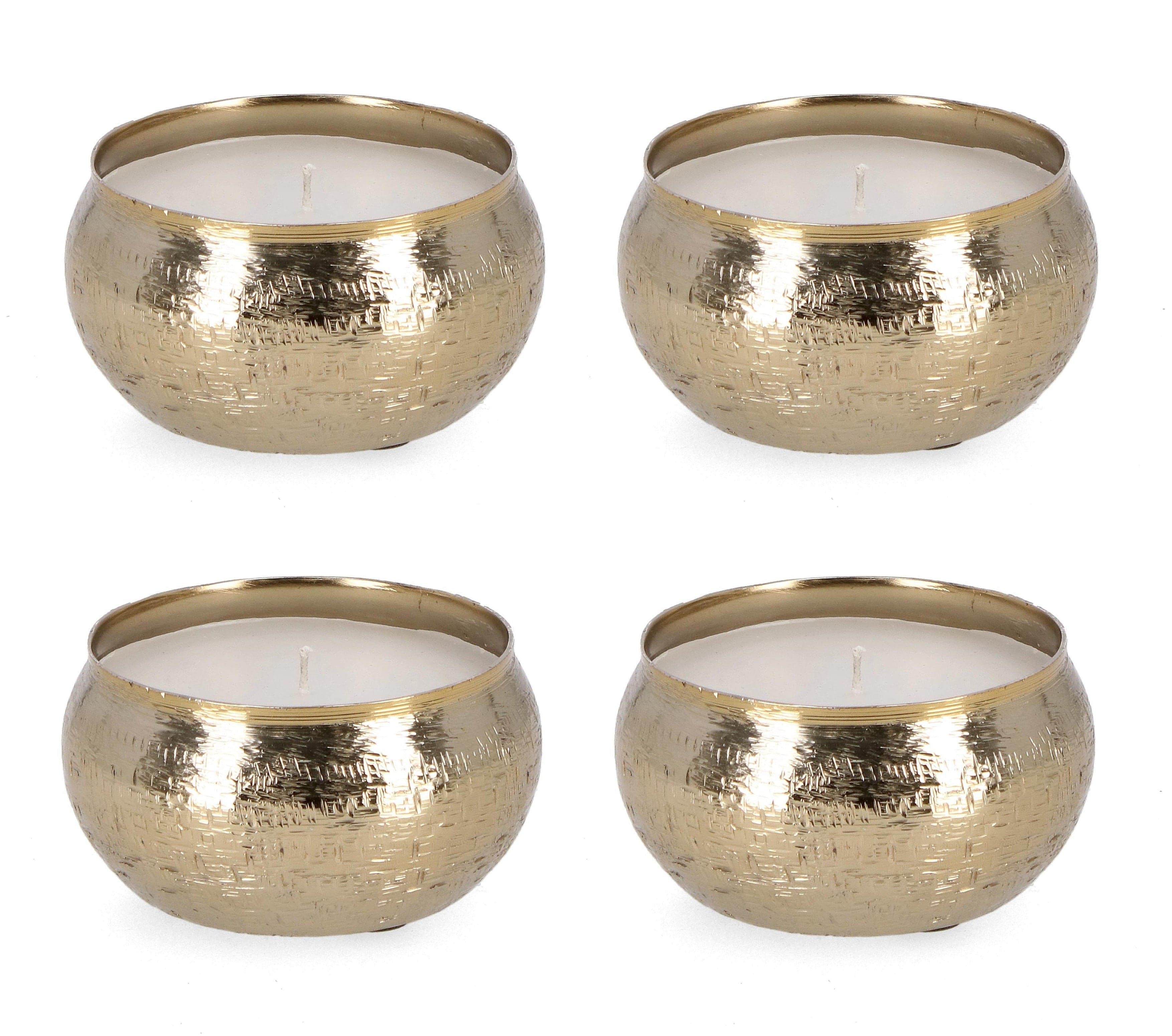 Set di 4 candele decorative Lathe A Oro