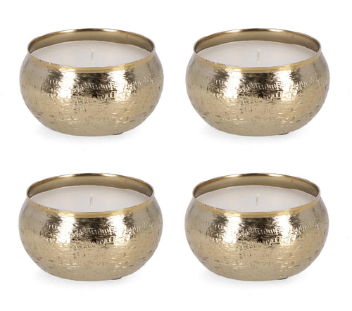 Set di 4 candele decorative Lathe A Oro