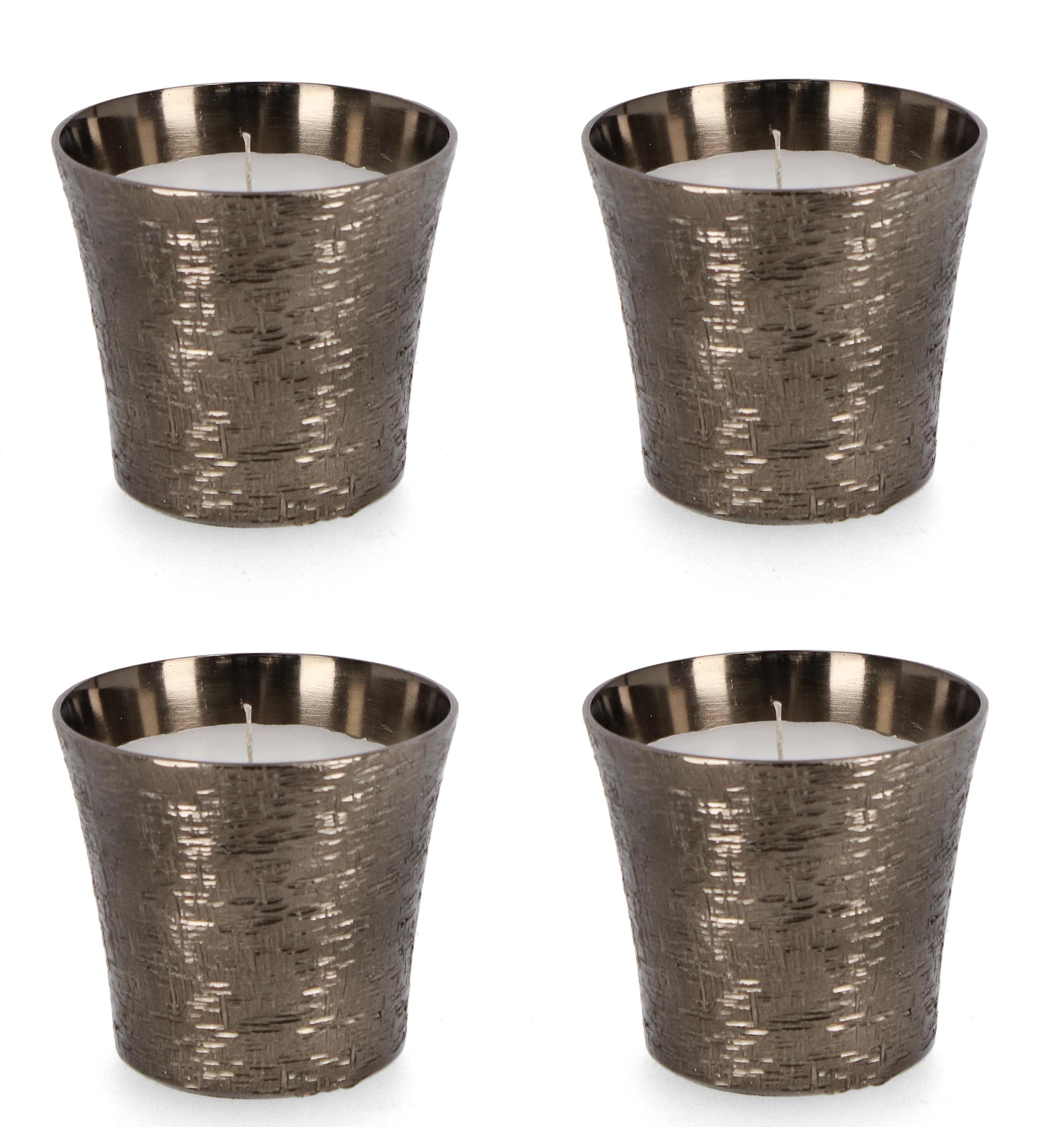 Set di 4 candele decorative Lathe Round A Antracite