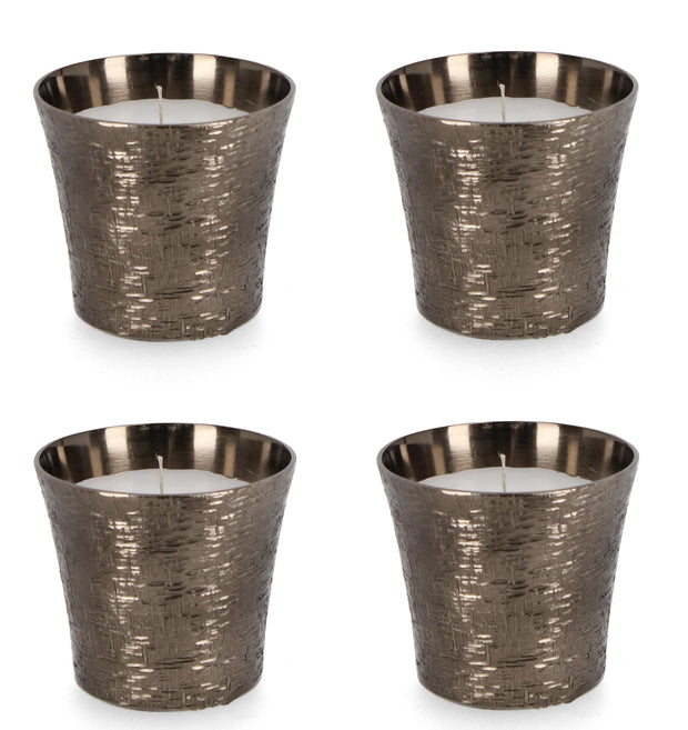 Set di 4 candele decorative Lathe Round A Antracite