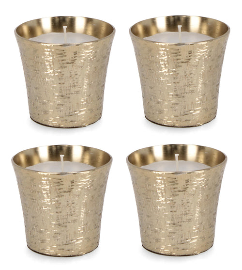 Set di 4 candele decorative Lathe Round A Oro