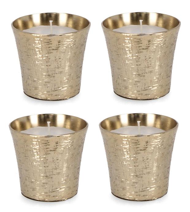 Set di 4 candele decorative Lathe Round A Oro