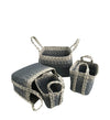 Set di 4 ceste iuta Rectangular S3 Blu