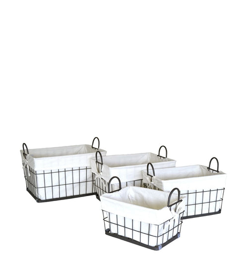 Set di 4 ceste metallo Metal Piccola S4 Nero