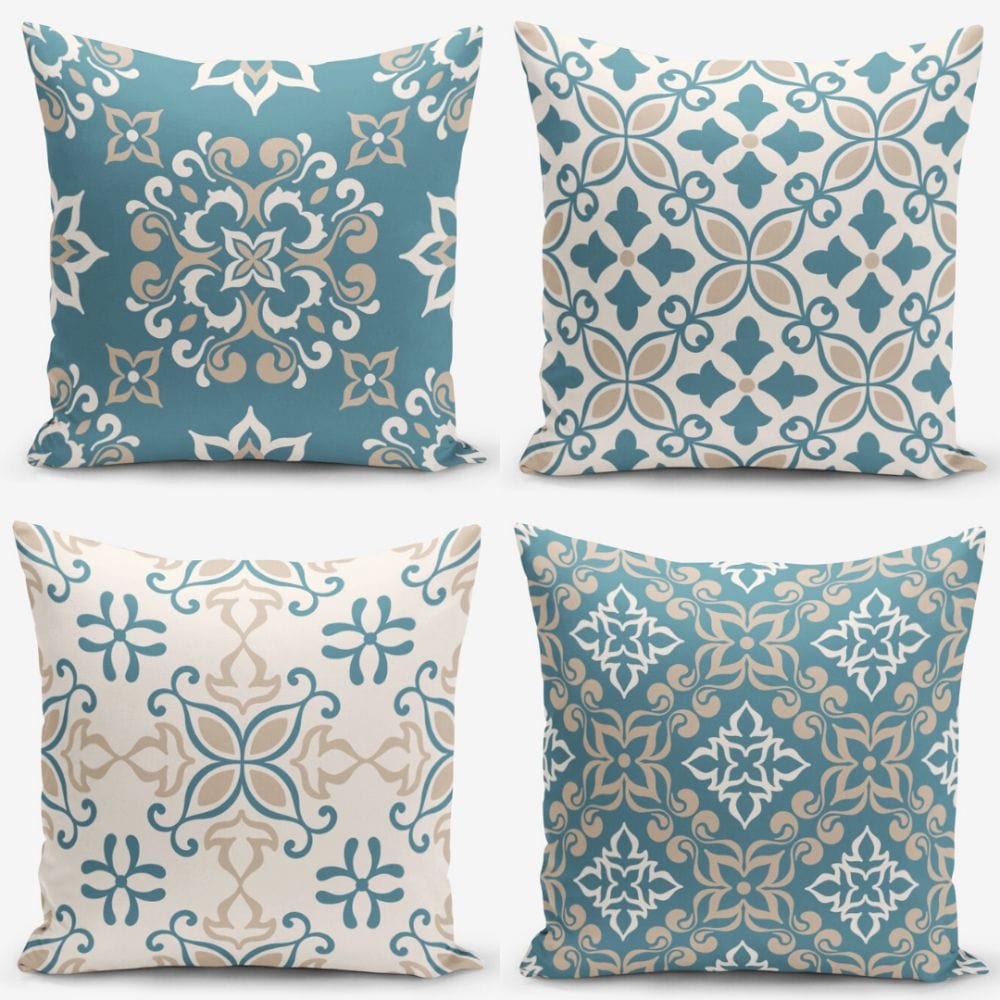 Set di 4 federe per cuscini decorativi Ali RKYK132 Multicolore, 43 x 43 cm