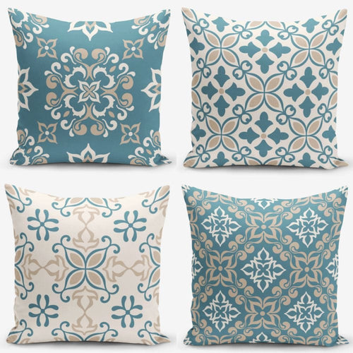 Set di 4 federe per cuscini decorativi Ali RKYK132 Multicolore, 43 x 43 cm
