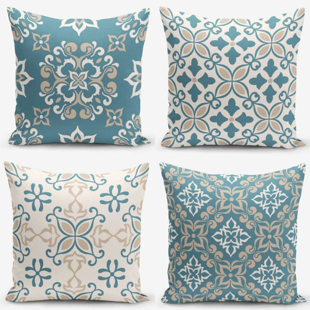 Set di 4 federe per cuscini decorativi Ali RKYK132 Multicolore, 43 x 43 cm