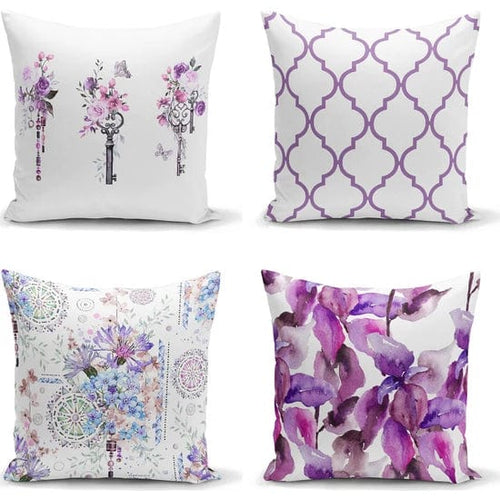 Set di 4 federe per cuscini decorativi Amira RKYK146 Multicolore, 43 x 43 cm
