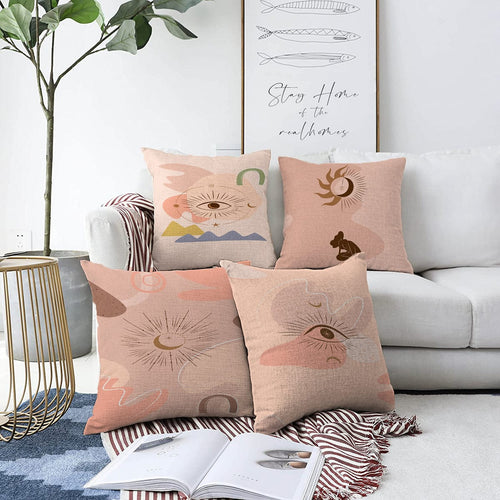 Set di 4 federe per cuscini decorativi Aslan RKYK317 Multicolore, 43 x 43 cm
