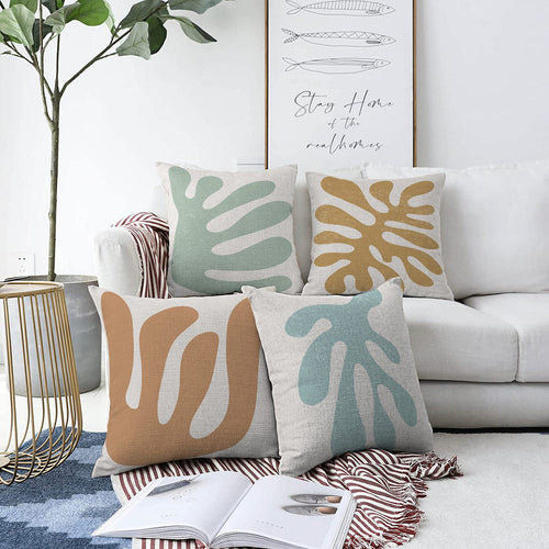Set di 4 federe per cuscini decorativi Aslan RKYK320 Multicolore, 43 x 43 cm