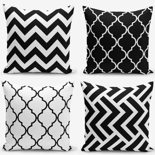 Set di 4 federe per cuscini decorativi Asli RKYK114 Multicolore, 43 x 43 cm