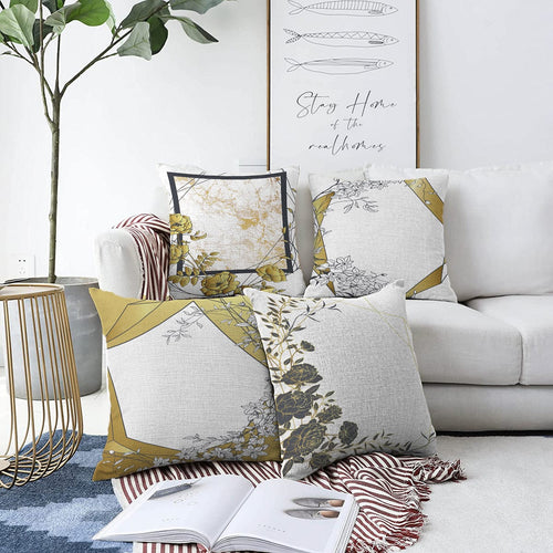 Set di 4 federe per cuscini decorativi Aysa RKYK279 Multicolore, 43 x 43 cm
