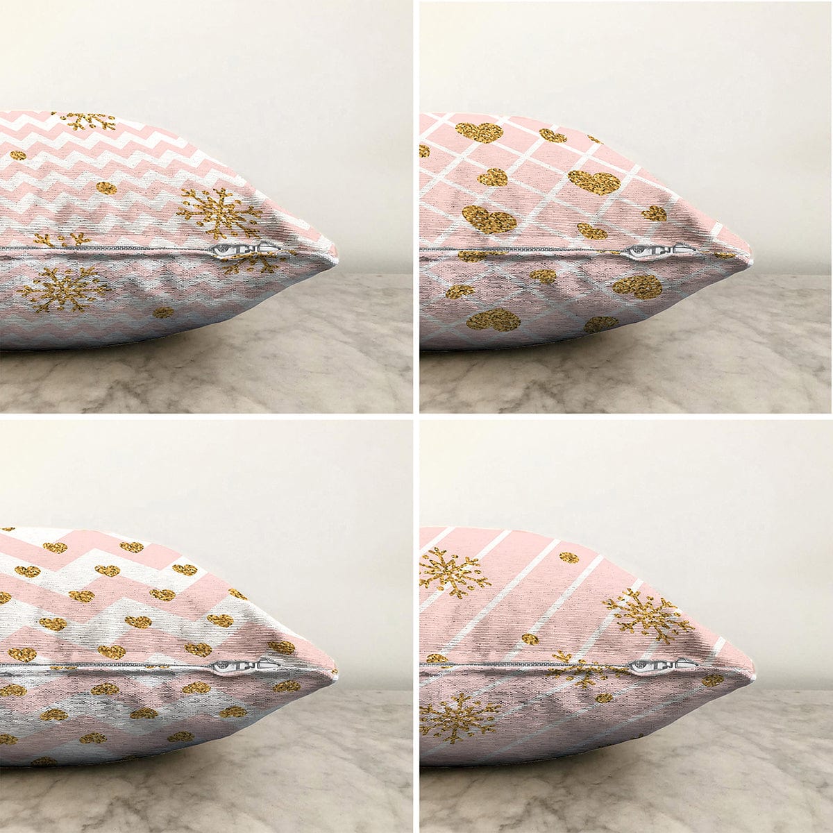 Set di 4 federe per cuscini decorativi Azra RKYK226 Multicolore, 43 x 43 cm (1)