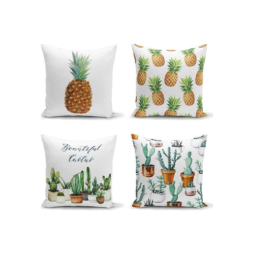 Set di 4 federe per cuscini decorativi Bade RKYK129 Multicolore, 43 x 43 cm