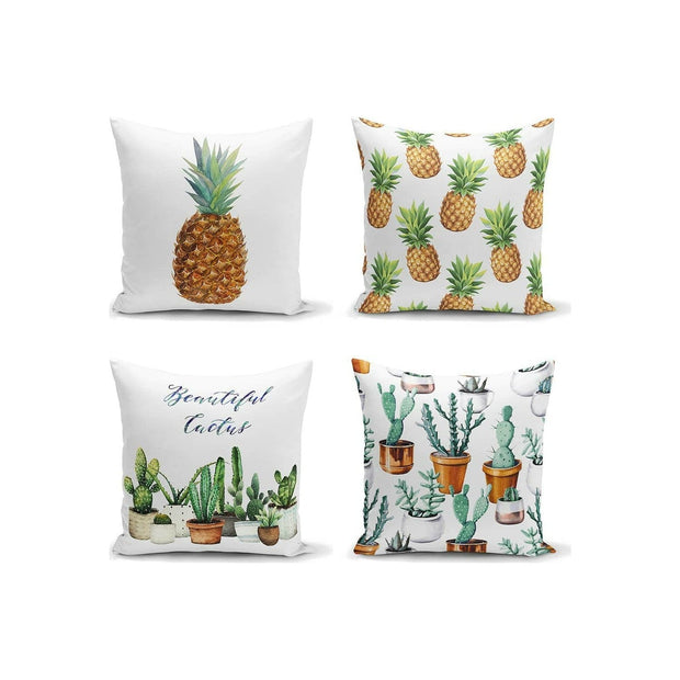 Set di 4 federe per cuscini decorativi Bade RKYK129 Multicolore, 43 x 43 cm