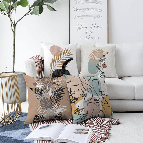 Set di 4 federe per cuscini decorativi Barris RKYK244 Multicolore, 43 x 43 cm