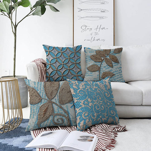 Set di 4 federe per cuscini decorativi Barris RKYK246 Multicolore, 43 x 43 cm