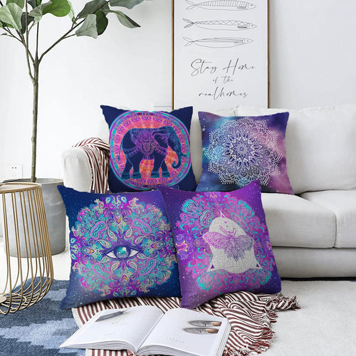 Set di 4 federe per cuscini decorativi Beren RKYK177 Multicolore, 43 x 43 cm