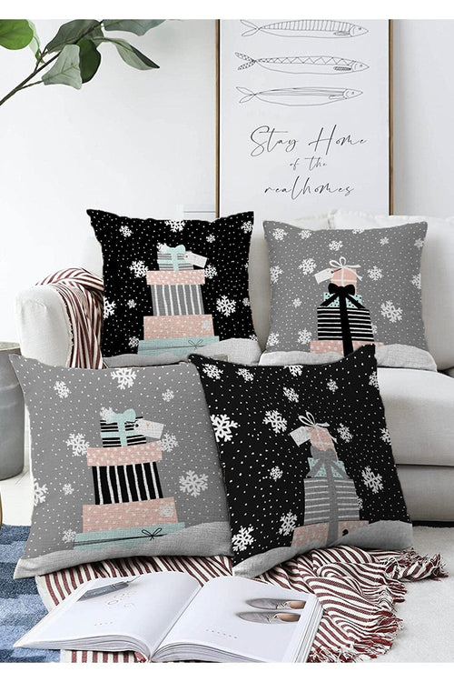 Set di 4 federe per cuscini decorativi Beren RKYK440 Multicolore, 43 x 43 cm
