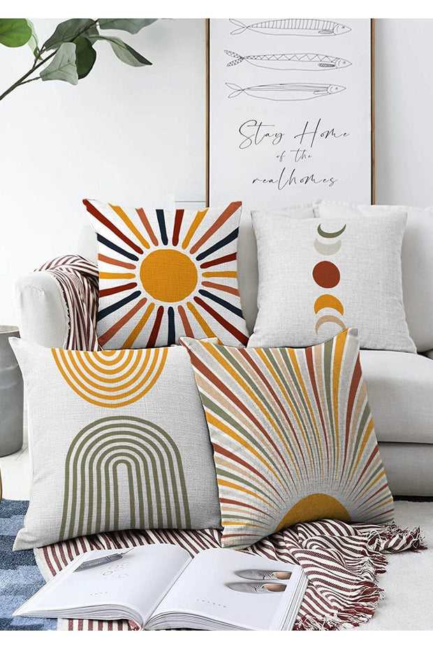 Set di 4 federe per cuscini decorativi Beren RKYK441 Multicolore, 43 x 43 cm