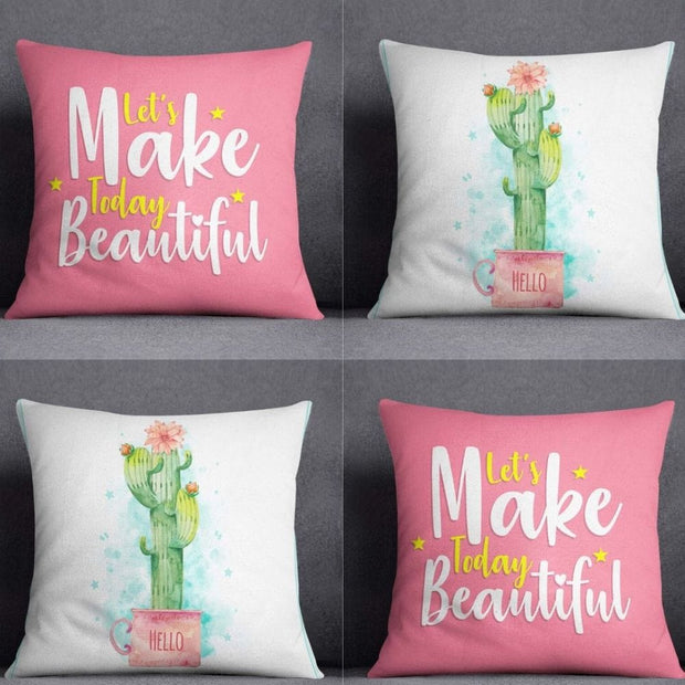 Set di 4 federe per cuscini decorativi Cansu RKYK169 Multicolore, 43 x 43 cm