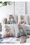 Set di 4 federe per cuscini decorativi Cansu RKYK217 Multicolore, 43 x 43 cm