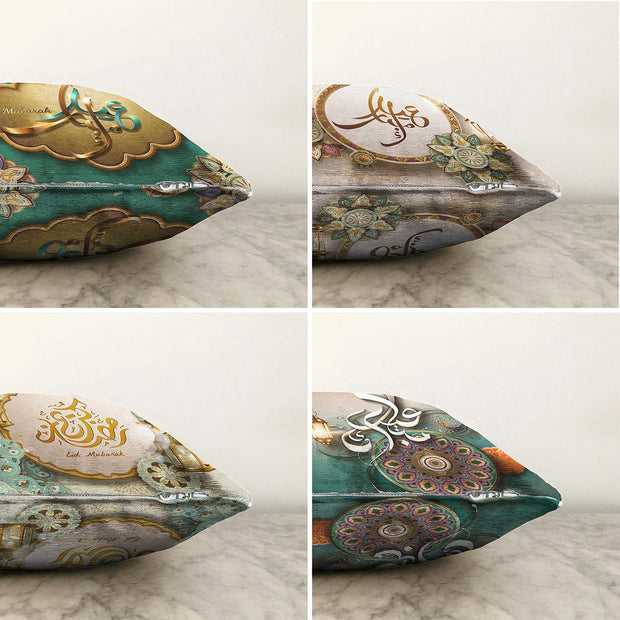 Set di 4 federe per cuscini decorativi Caria RKYK181 Multicolore, 43 x 43 cm (1)