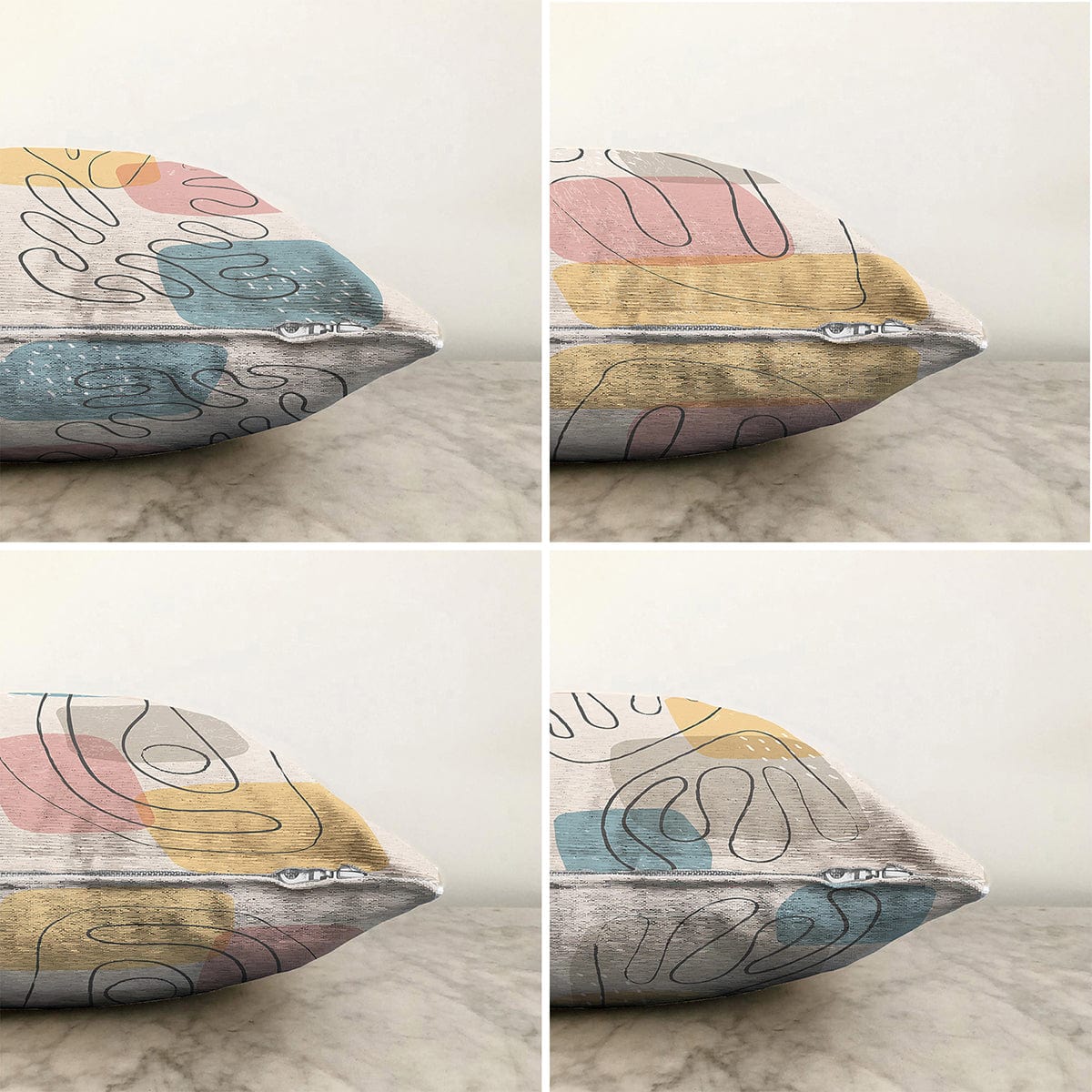 Set di 4 federe per cuscini decorativi Caria RKYK335 Multicolore, 43 x 43 cm (1)