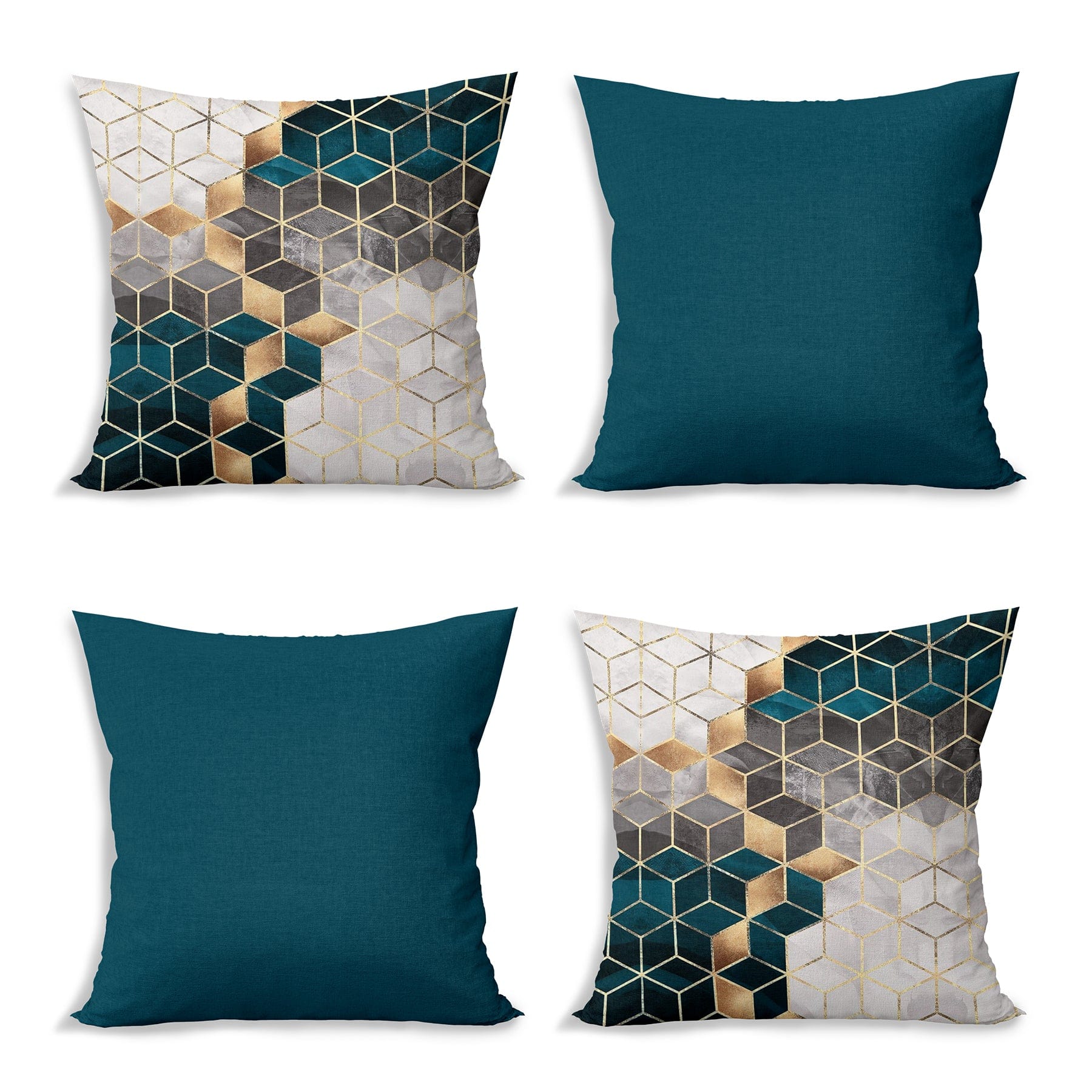 Set di 4 federe per cuscini decorativi Ceren RKYK462 Multicolore, 43 x 43 cm