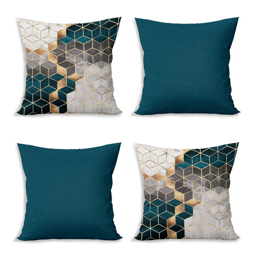 Set di 4 federe per cuscini decorativi Ceren RKYK462 Multicolore, 43 x 43 cm