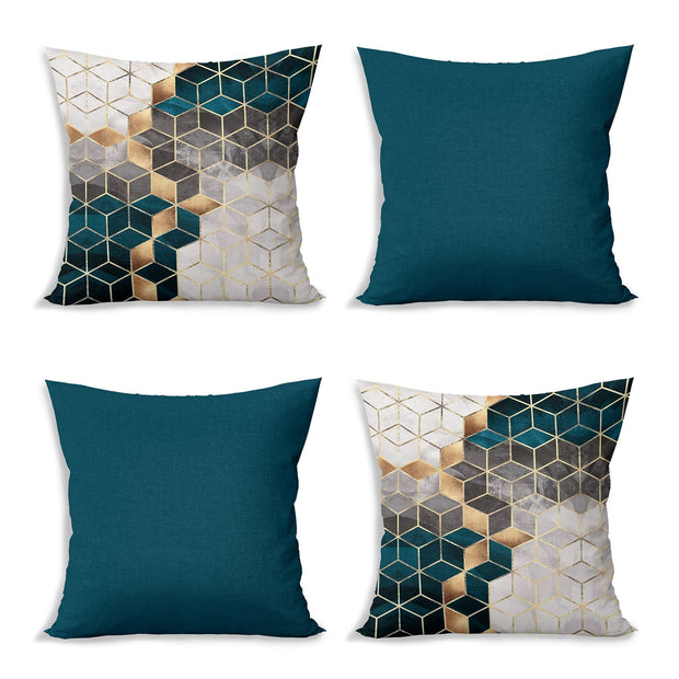 Set di 4 federe per cuscini decorativi Ceren RKYK462 Multicolore, 43 x 43 cm