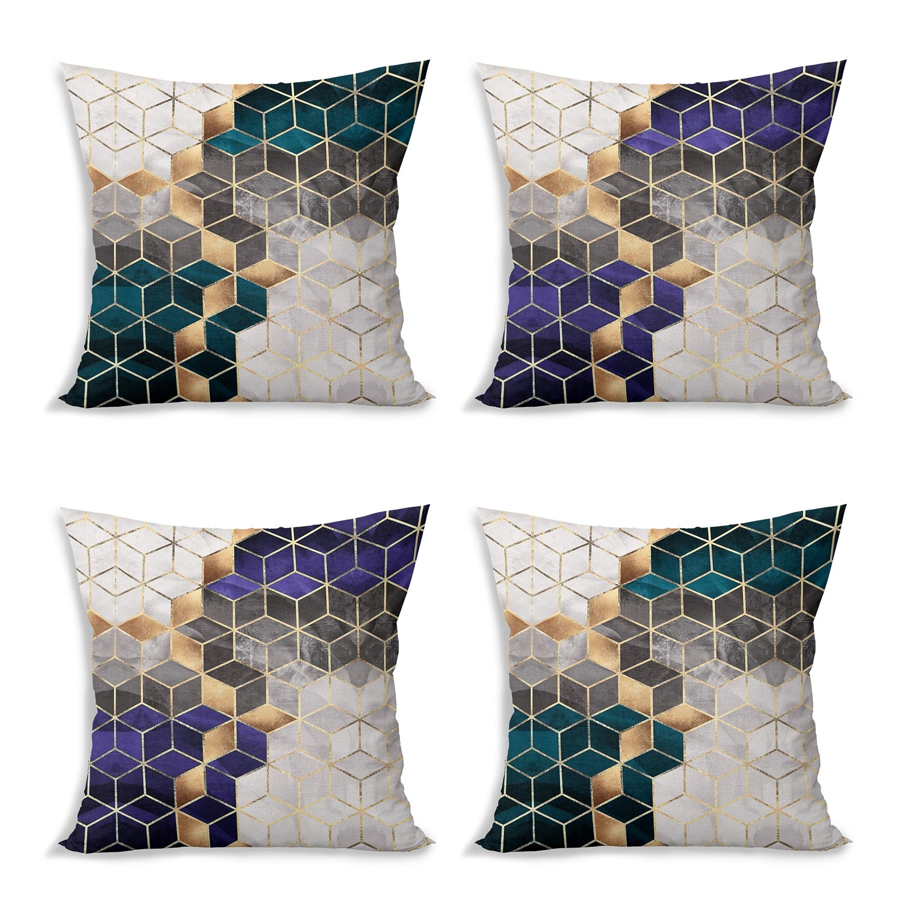 Set di 4 federe per cuscini decorativi Ceren RKYK480 Multicolore, 43 x 43 cm