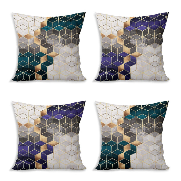 Set di 4 federe per cuscini decorativi Ceren RKYK480 Multicolore, 43 x 43 cm
