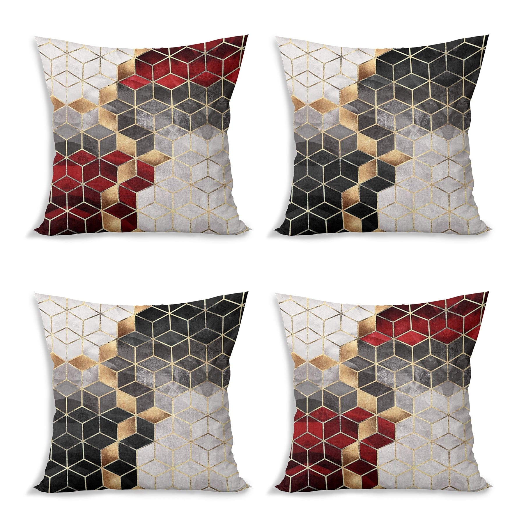 Set di 4 federe per cuscini decorativi Ceren RKYK481 Multicolore, 43 x 43 cm