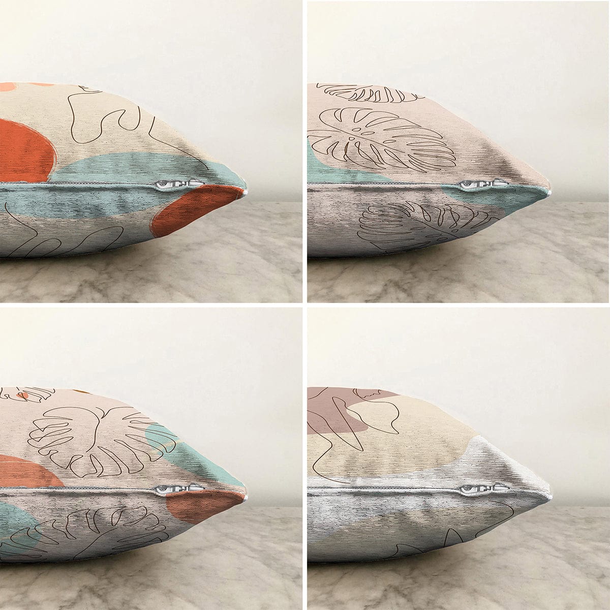 Set di 4 federe per cuscini decorativi Ceylan RKYK343 Multicolore, 43 x 43 cm (1)