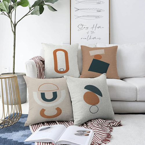 Set di 4 federe per cuscini decorativi Ceylan RKYK347 Multicolore, 43 x 43 cm