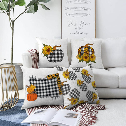 Set di 4 federe per cuscini decorativi Cicek RKYK401 Multicolore, 43 x 43 cm