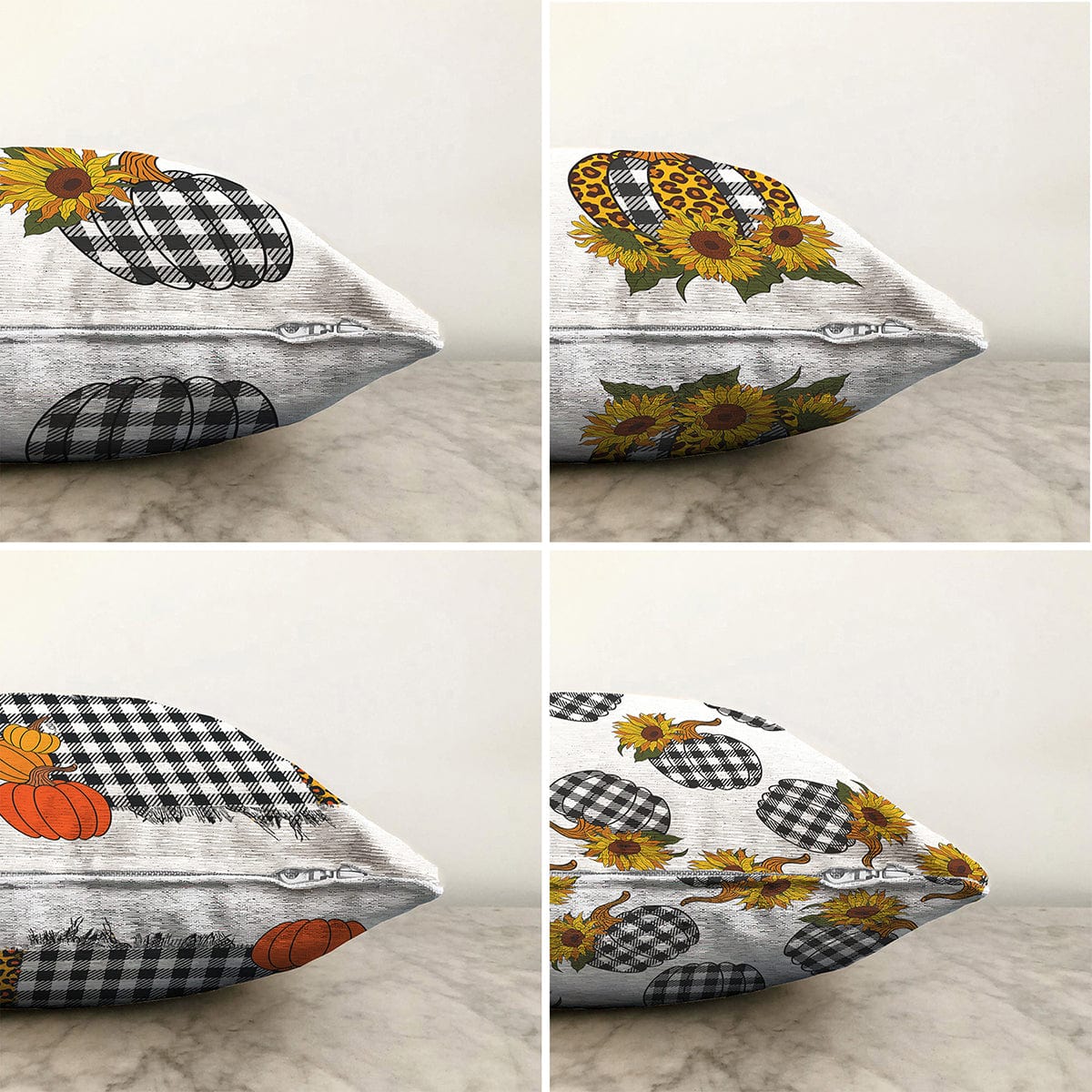 Set di 4 federe per cuscini decorativi Cicek RKYK401 Multicolore, 43 x 43 cm (1)
