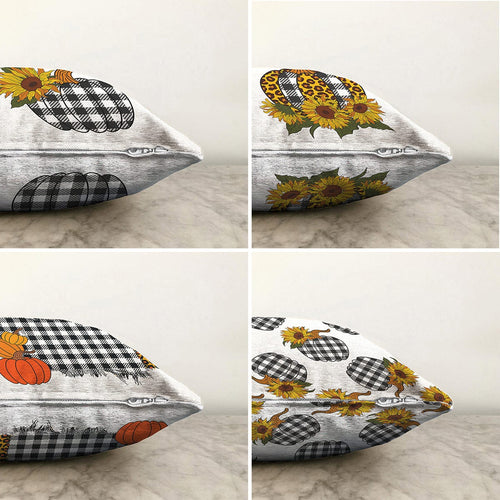 Set di 4 federe per cuscini decorativi Cicek RKYK401 Multicolore, 43 x 43 cm (1)